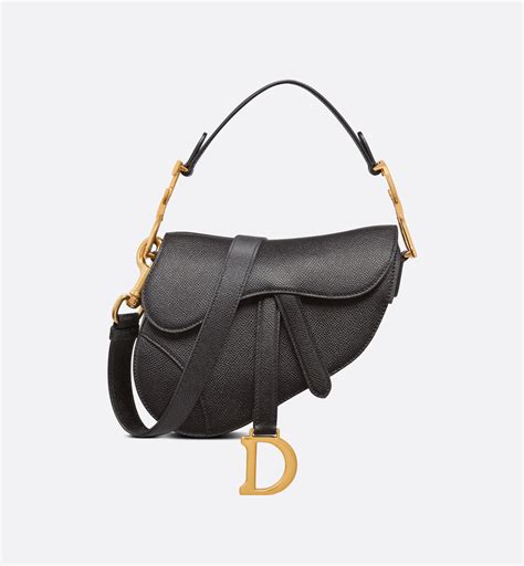 dior saddle bag black calf vestiare|Dior Black grained bag.